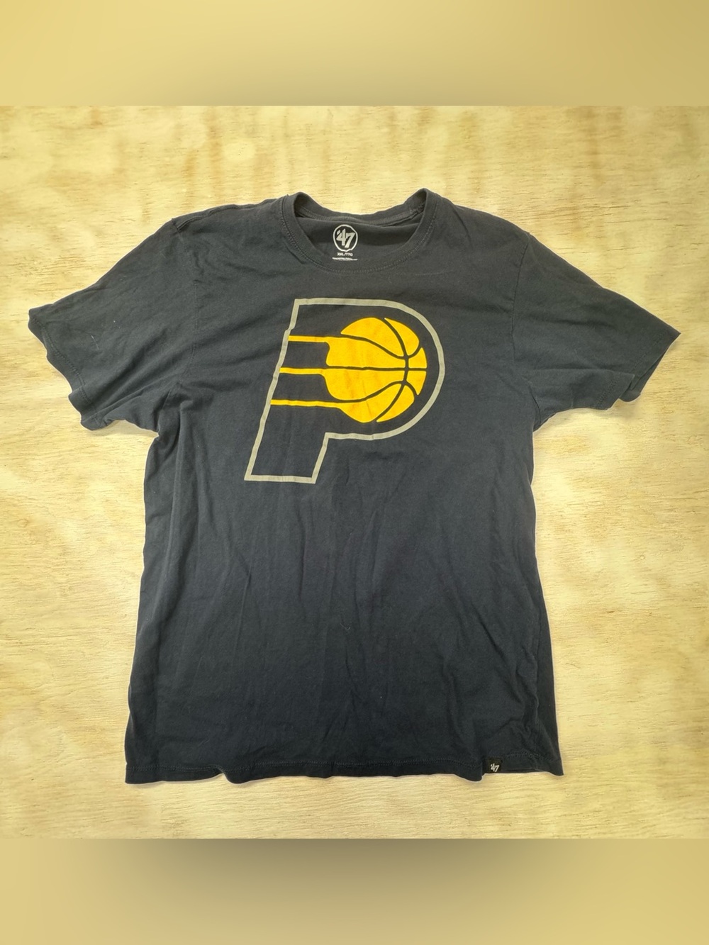 '47 Navy Indiana Pacers Tee with Yellow Graphic Men’s 2XL
